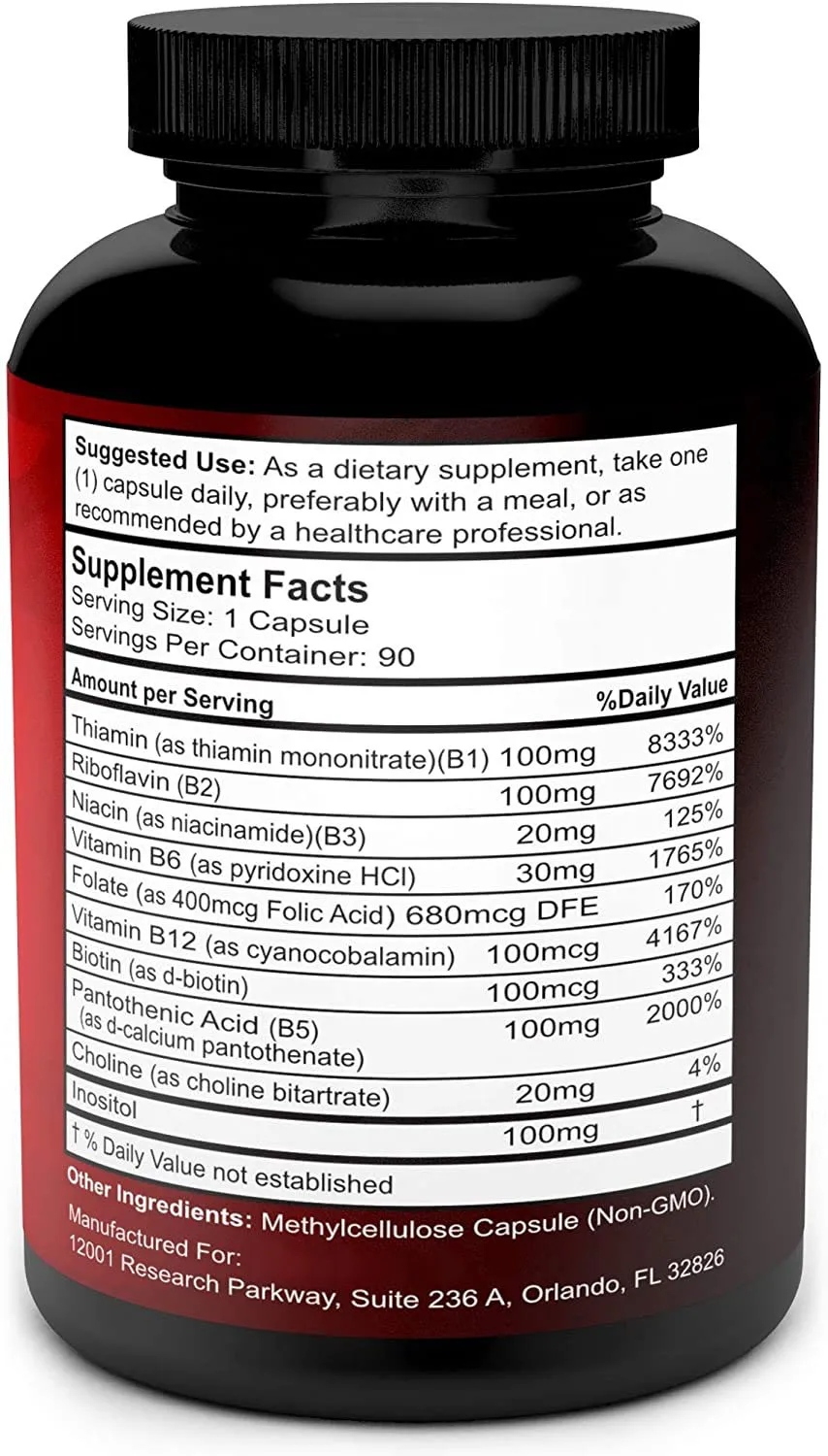 OEM Vitamin B Complex частная торговая марка 60 медицинских капсул липосомальный Витамин C 1 капсула/раз 2 раза в день штука два