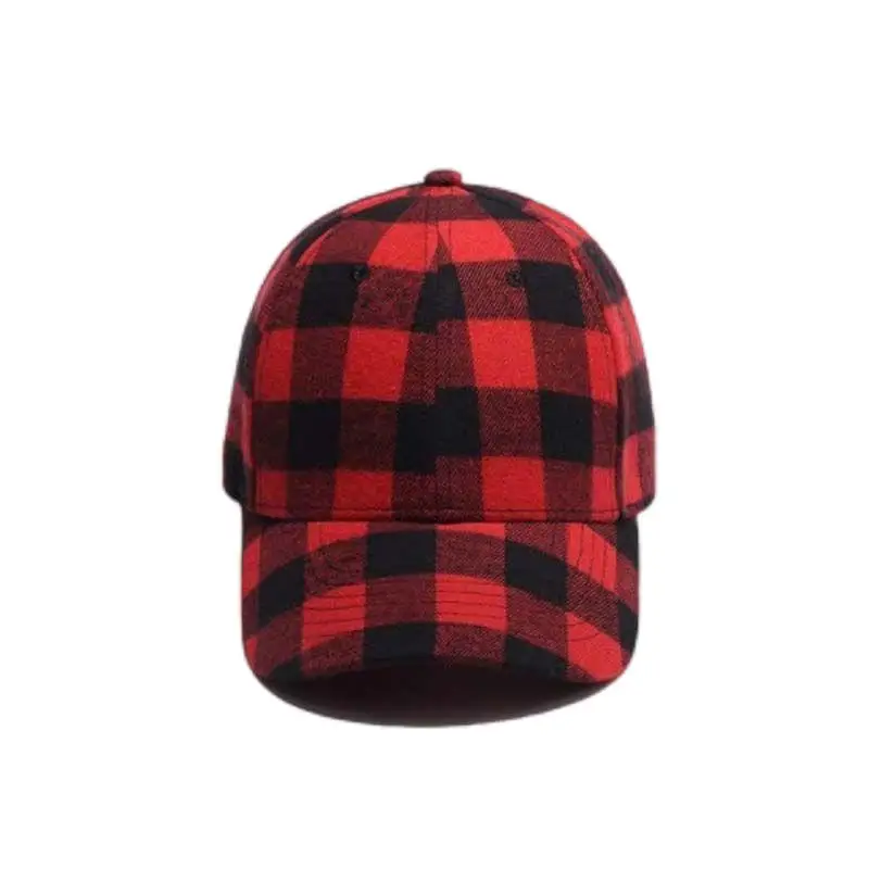 2022  New  black And Red Check Sun Hat Retro Baseball Cap Fashion Outdoor  Cap Supporting Wholesale