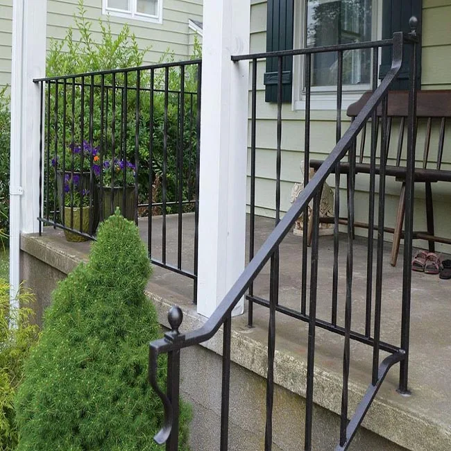 Hot sale galvanized wrought iron balcony railings cast iron balustrades and handrails metal front railings for houses