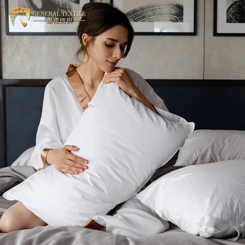 Luxury Customize Hotel White Goose Down Feather Pillow 5 Star Hotel Sleeping Pillow