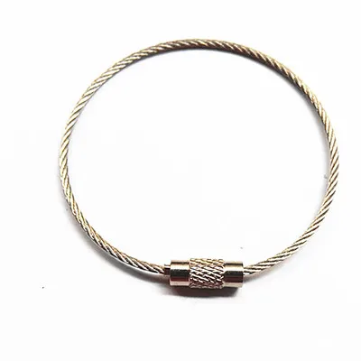 CYX252 Copper fashion Coated Stainless Steel Wire Rope Cable Keychain with screw head