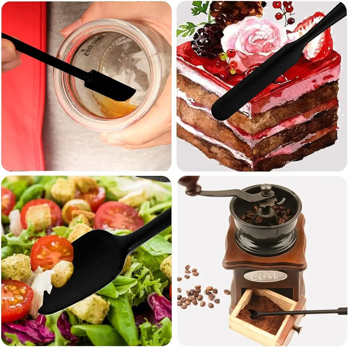 Heat Resistant Kitchen Baking Tool Facial Makeup Scrapers Non Stick Silicone Cosmetic&Jam Spatula Utensil Set