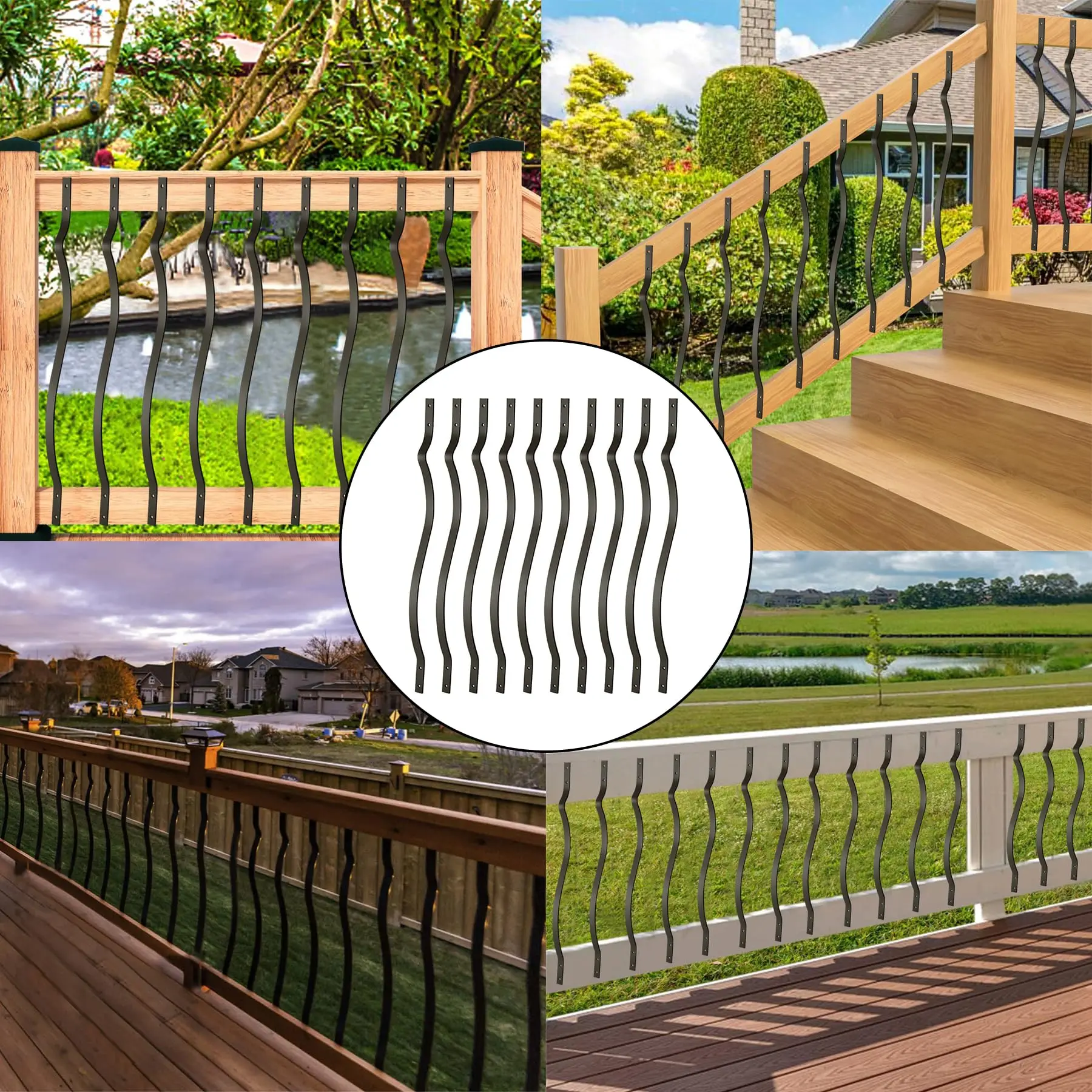 Heavy Duty Iron Deck Balusters with Screws Metal Iron Deck Spindles Balusters Fence Baluster for Outdoor