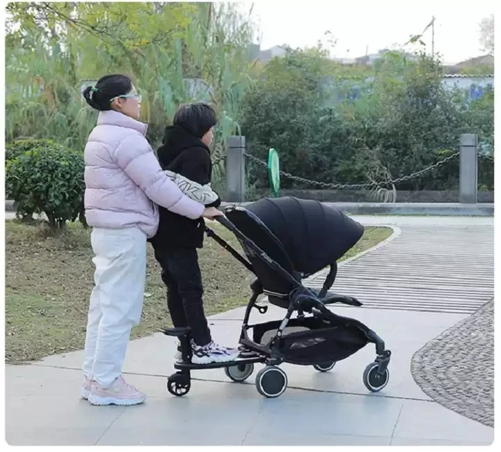 2 in 1 Baby Stroller Kid Board Comfort Wheeled Board with Detachable Seat Glider Ride On step Board