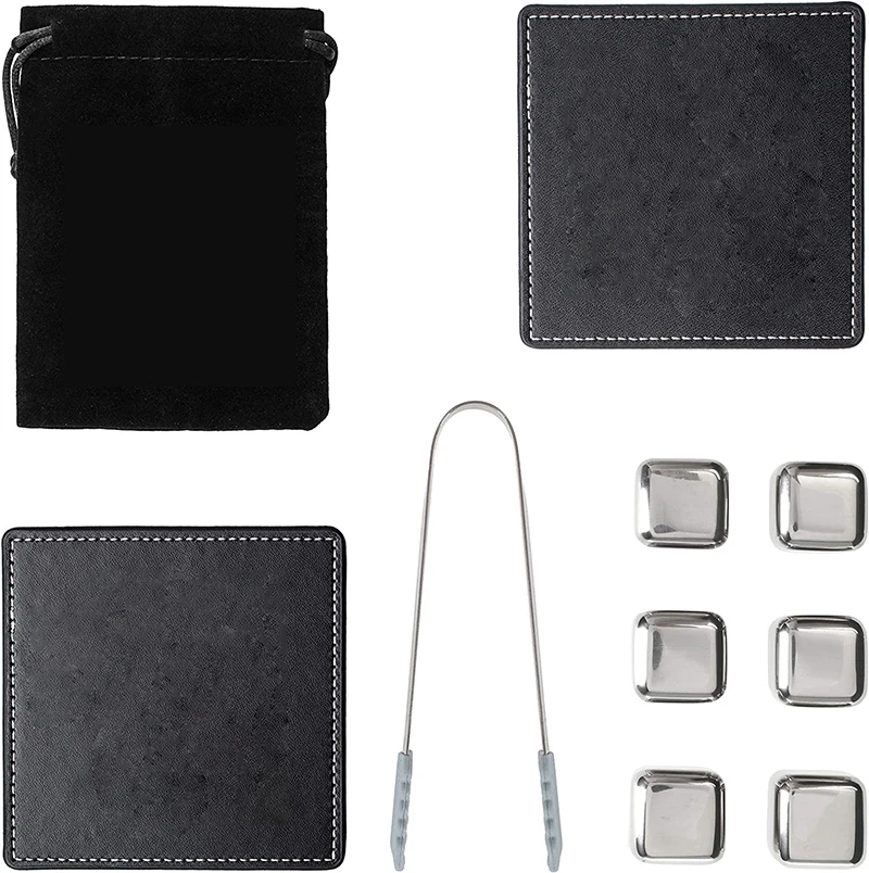 Tiktok  Hot Gift Products Reusable Whisky Chilling Wine Stones Stainless Steel Ice Cubes Set for Whisky Lover