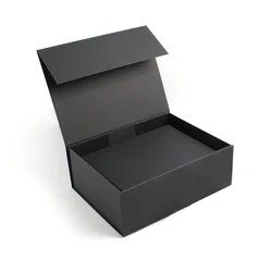 Manufacturer Custom Logo Large Black Foldable Magnetic Closure Cardboard Gift Paper Box For Clothes Shoes T shirts