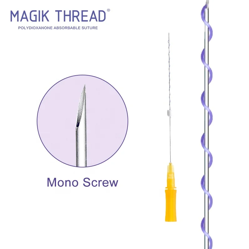 Mono Screw 29G 25MM / 50MM monofilament pdo faden screw thread lifting with pdo gold cog tornado mono screw