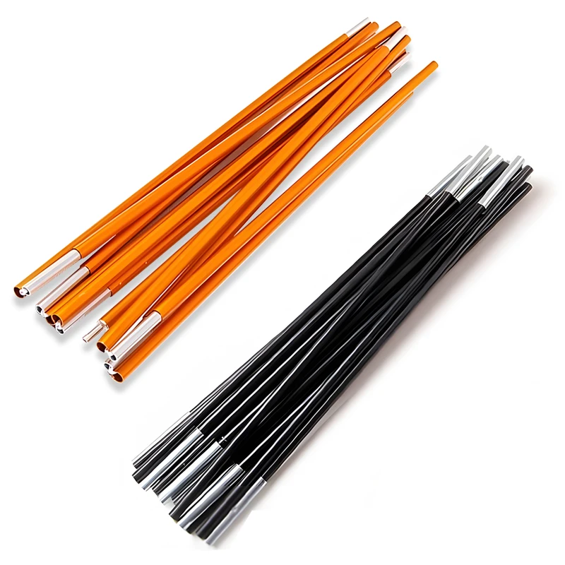 High Strength Rods Flexible Fiberglass Camping Telescoping Tent Pole Stick Light Weight Black Aluminum Rods