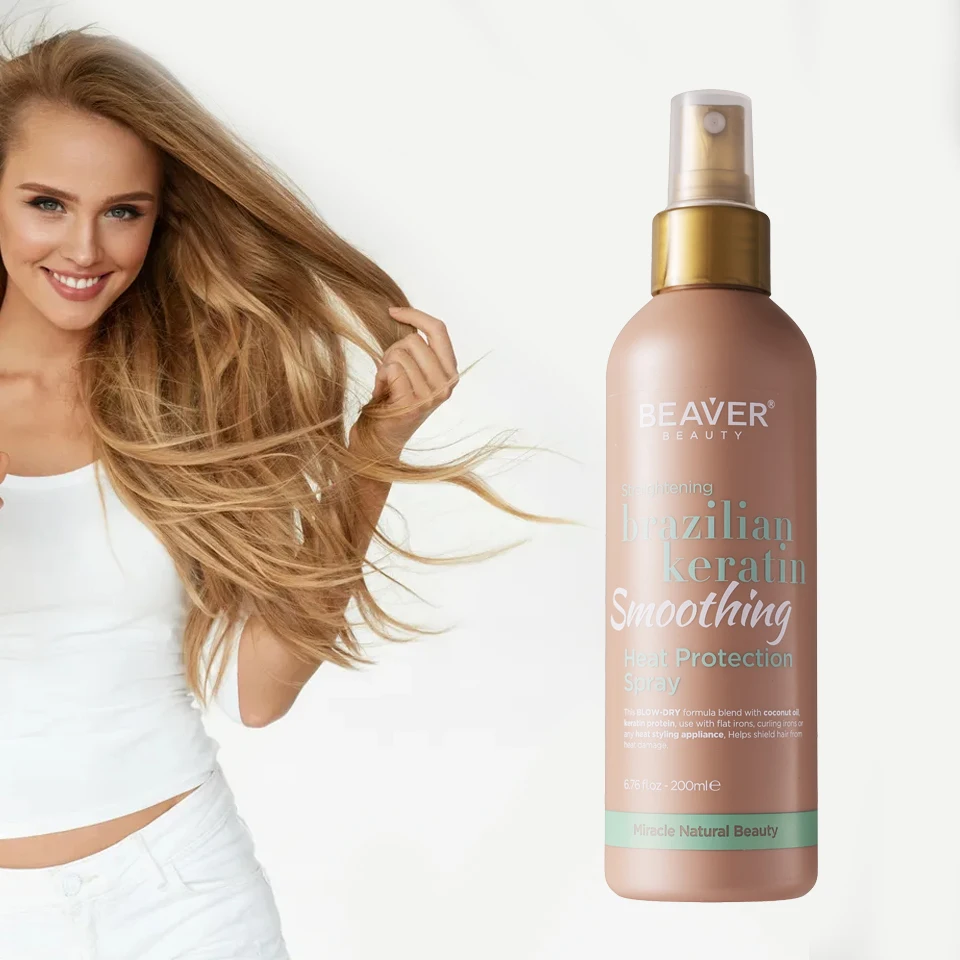 Beaver Top Rated Salon Profession Heat Protective Silkiness Shine Protection Hair  Keratin Smoothing Heat Protectant Spray