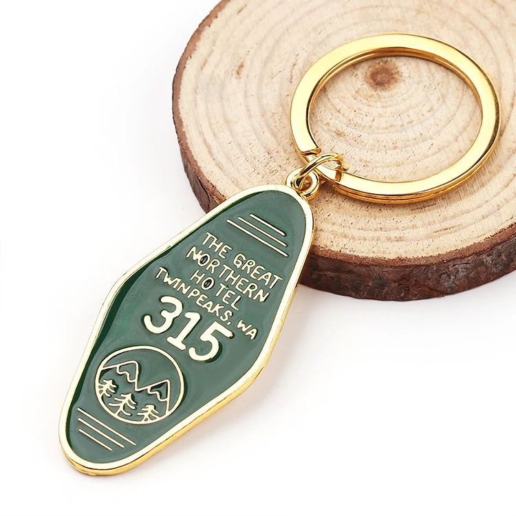 High quality zinc alloy custom hotel key plate tags or logo storage and luggage metal key chain