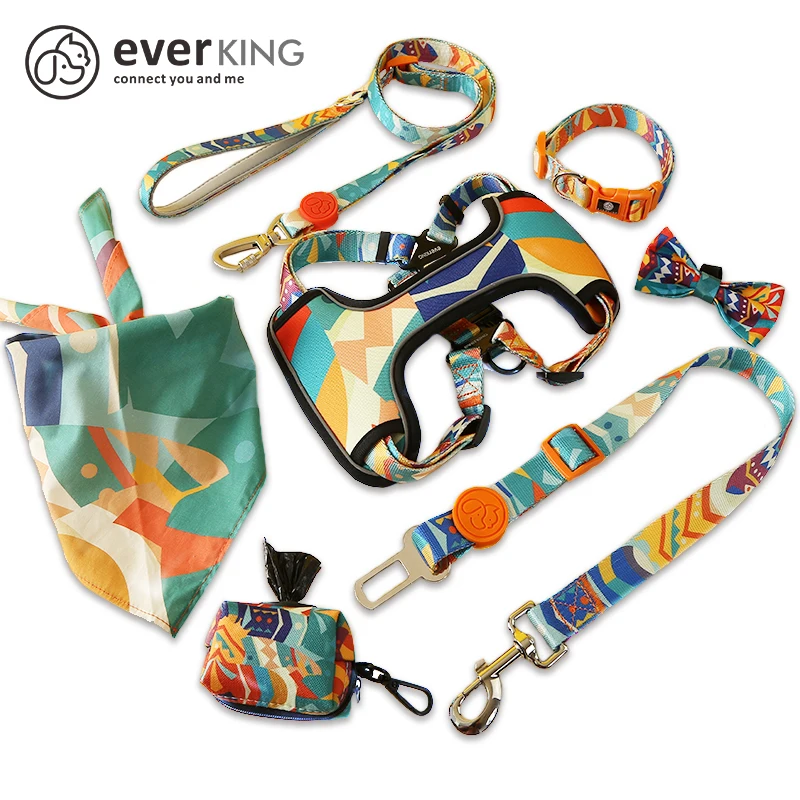 custom waterproof designer pet collars leash custom dog harness set dog pet harness