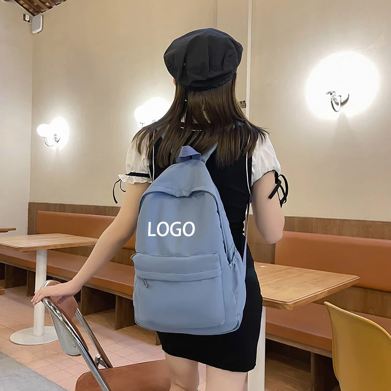 Custom Brand Logo Multi Pockets College Students Bookbag Schoolbag Casual College College Backpack Casual Daypack