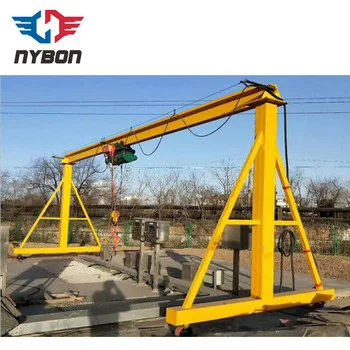 Adjustable Height Mobile Electric Remote Control Portable Rubber Tyre Gantry Crane