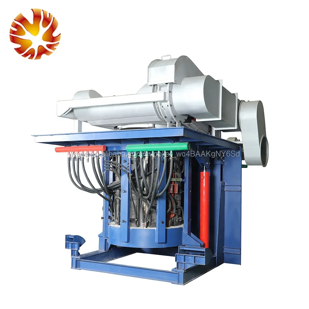 Hydraulic inclined induction melting furnace with steel shell for scrap metal production