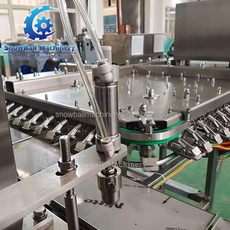 Automatic chocolate coating enrobing stick ice cream bars cone bites cube extrusion hardening tunnel production line machine