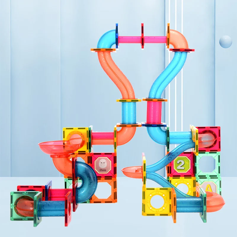Manufactory Direct Magnet Blocks Race Track Marble Run For Kids Educational Montessori Toys For Toddlers Magnet Blocks