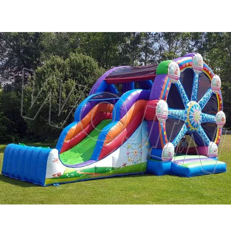 unicorn carriage theme kids inflatable castle slide inflatable bounce house slide for Event or birthday party