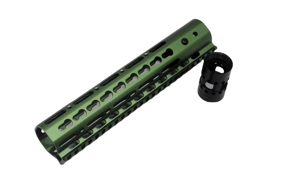 
Aplus Olive Drab Green 10 inch Free Float Keymod AR15 handguard Rail Mounted with steel Barrel Nut Fit .223/5.56 rifles 
