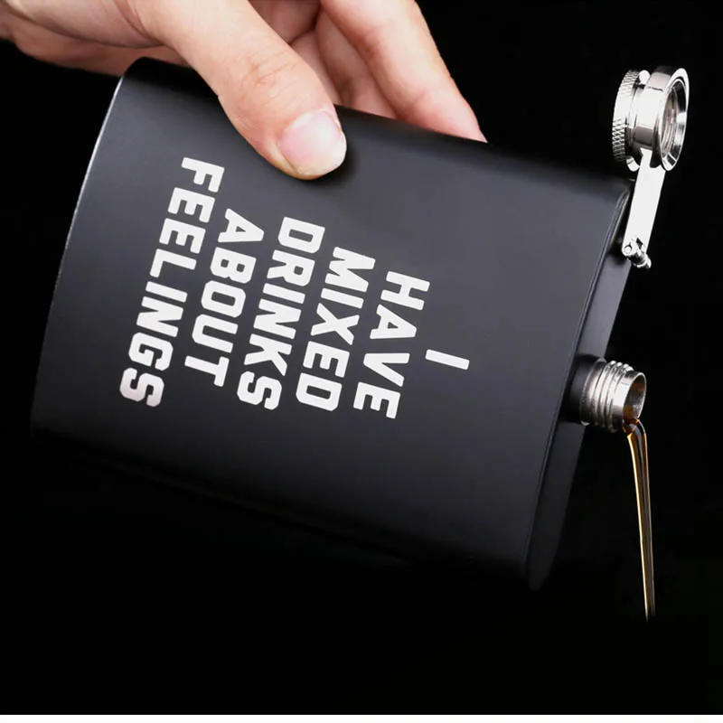 Manufacturer Wholesale 8oz Custom Logo Leak Proof Mini Flasks Travel Matte Black Stainless Steel Whiskey Hip Flask