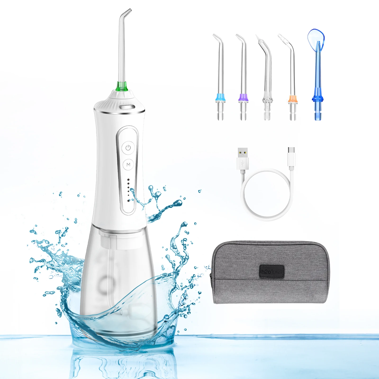 H2ofloss Newest IPX7 Waterproof Electric Teeth Whitening Water Flosser Home Travel Dental water flosser oral irrigator