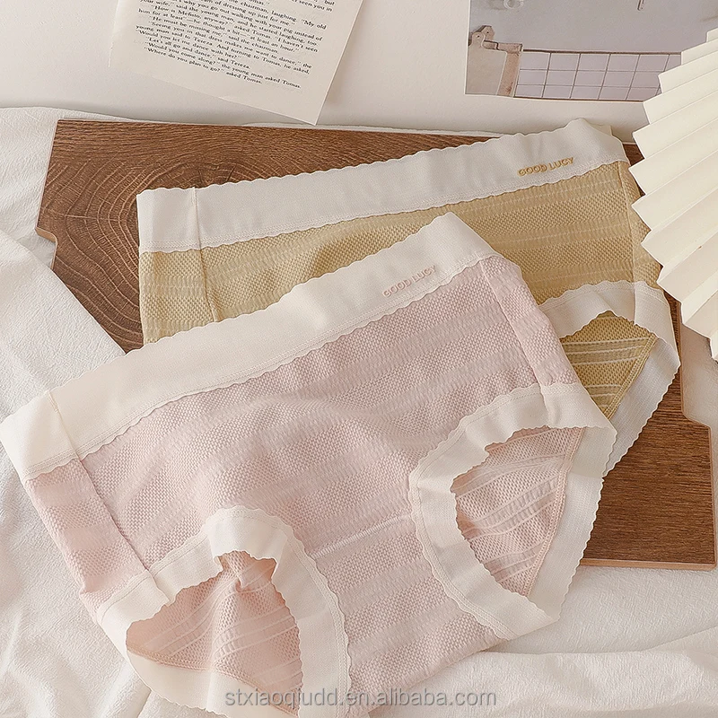 Autumn new puffy cotton simple hip color wholesale matcha girls traceless briefs comfortable women mid waist seamless panties