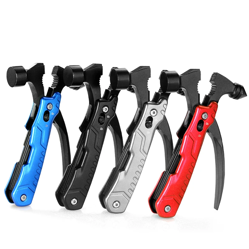 Factory Price Multi Hammer tool Camping Tool Survival  Hammer with Knife Saw Screwdrivers