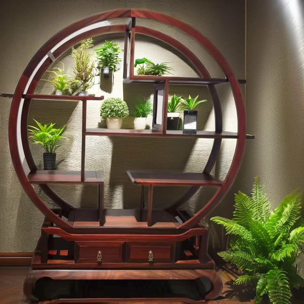 Solid Wood Furniture Custom Antique Chinese Style Wood Storage Shelves Unique Home Furniture for Living Room Bedroom Hotel Villa Display Metal Material