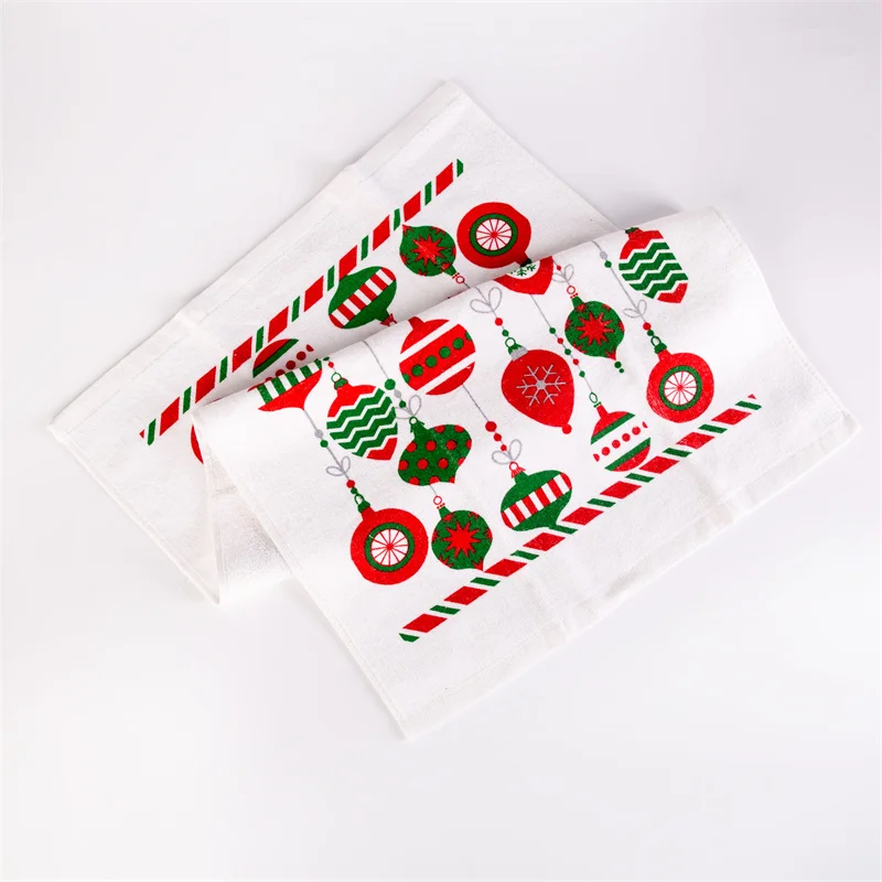 100% Cotton Velour Terry Printing Kitchen Towel With Christmas Pattern