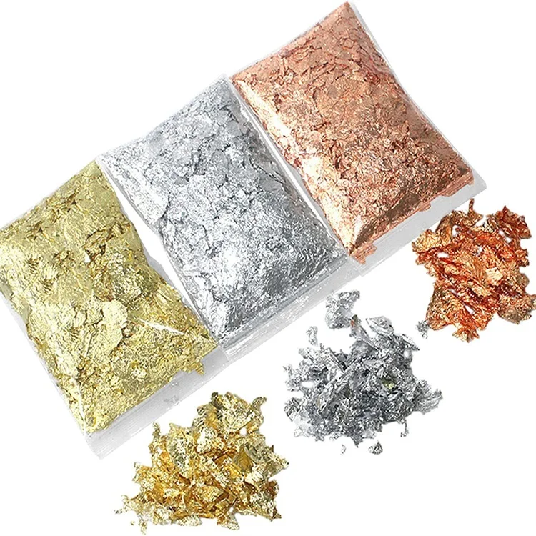 3g Leaf Flakes Foil 24K Edible Sheets Paper Food Sheet For Facial Gilding Cosmetics Resin Cake Deco Color Pure Gold Leaves