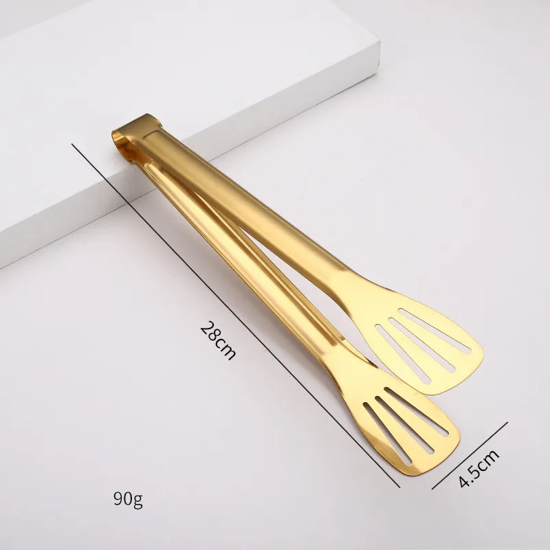 Kitchen Tools Three Line Hollow Food Clip Catering Steak Serving Utensils Metal Stainless Steel Buffet Tongs