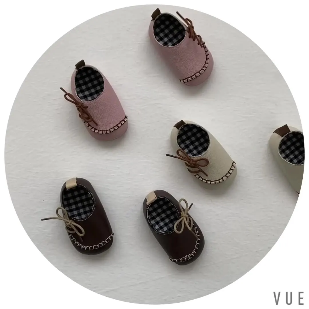 Q2-baby Leather Shoes Infants Toddler Soft Sole Boys Girls Crawling Slippers First Walking