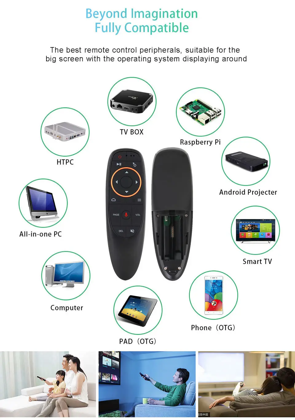 G10 Smart Voice Remote Control 2.4G RF Gyroscope Wireless Air Mouse G10S for X96 mini H96 MAX A95X F3 Android TV Box 07.jpg