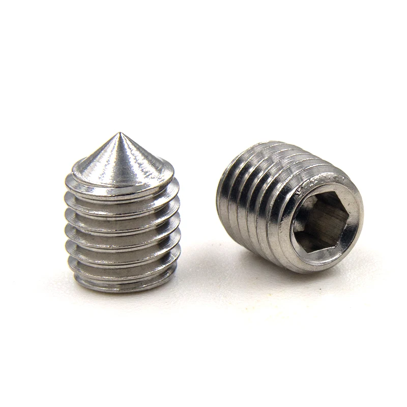 The Hexagon Socket Set Screws With Cone Point 201 Stainless Steel Headless Stop Screws GB78 Machine Meter screws
