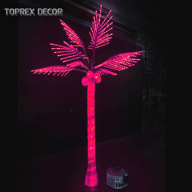 Outdoor 3m 4m 5m 6m landscape led lighted coconut palm tree lamps lights for surpise party