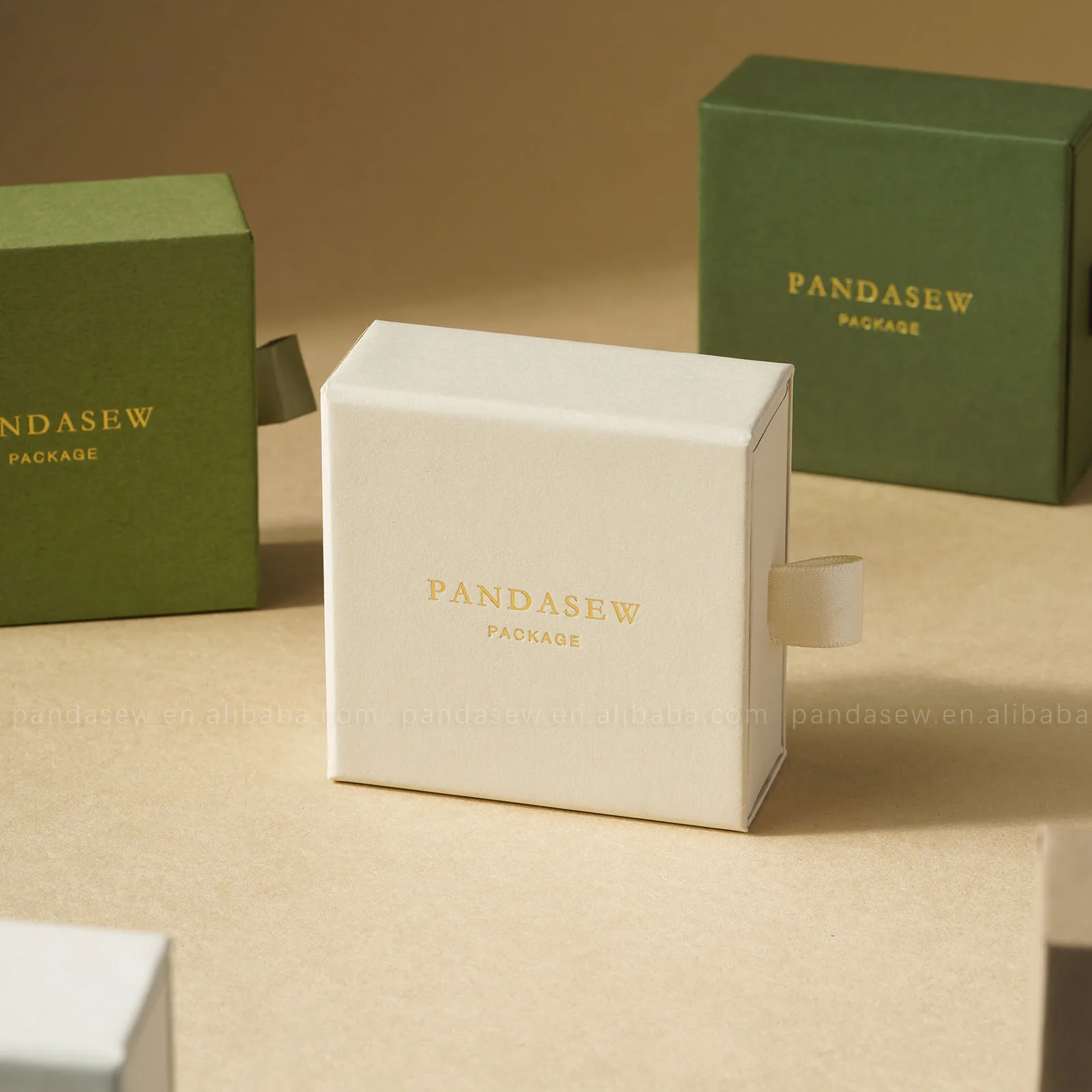 PandaSew Custom Logo Sliding Jewelry box Jewelry Drawer Box Cardboard Bracelet Ring Earring Necklace Jewelry Box