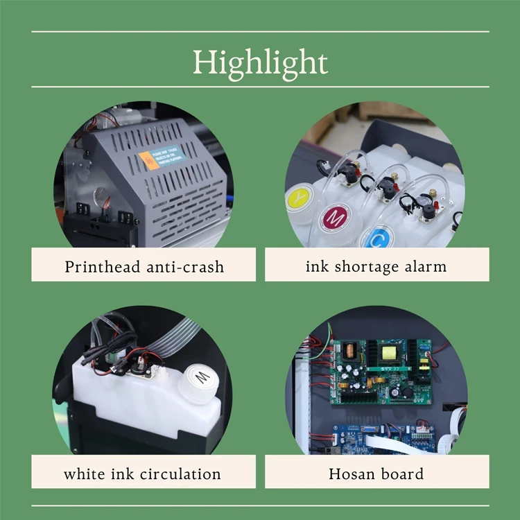 9-Color Fluorescent A1 60cm DTF Printer with 600mm Dimension Digital China Printing Machine