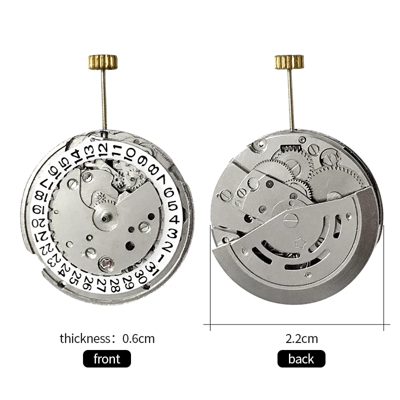 2813 Watch Movement 3 Hands Single Calendar Automatic Mechanical Movement