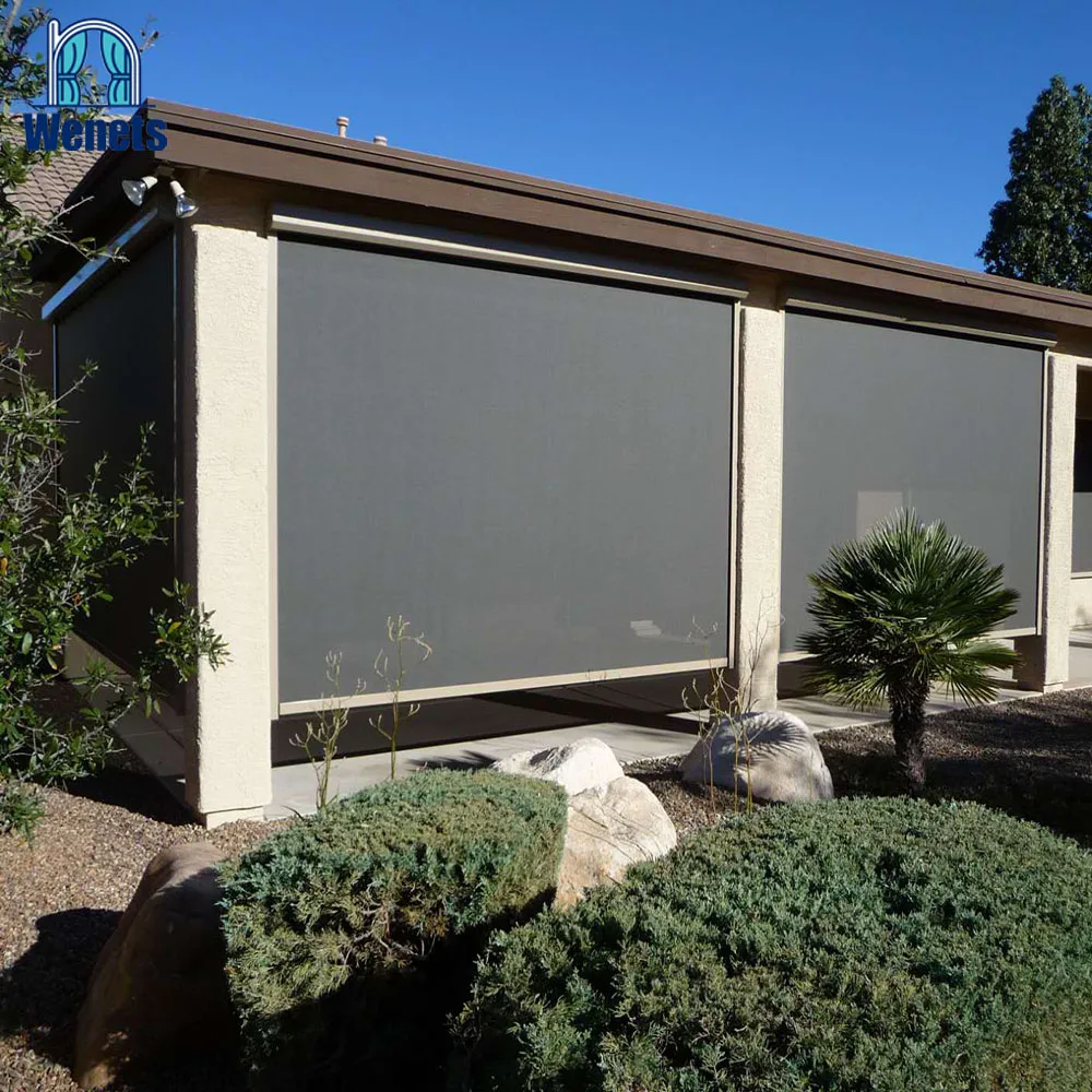 Customized outdoor roller blinds windproof manual outdoor zip track roller blind