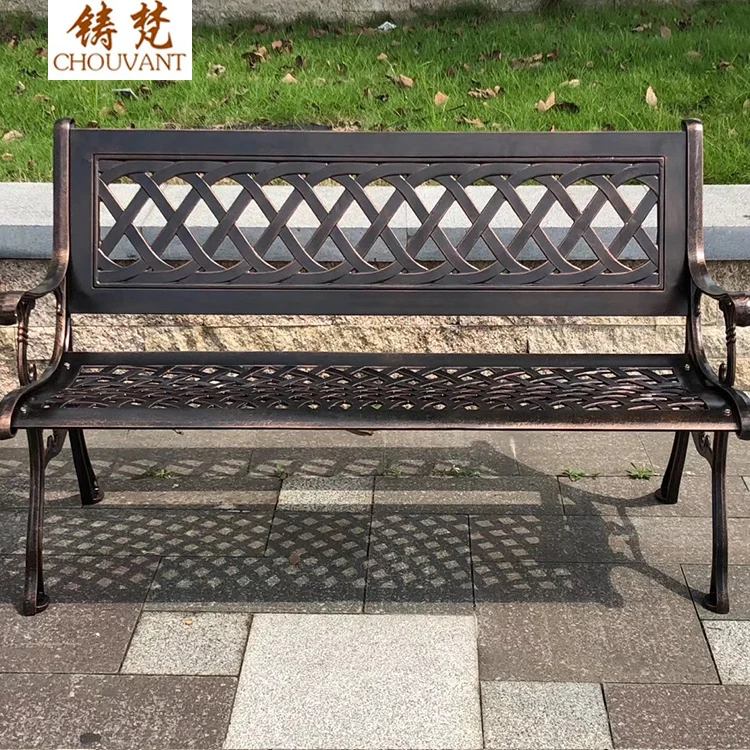Other Outdoor Furniture Steel legs 2 Aluminum Seaters Diagonal Plaid Park Bench