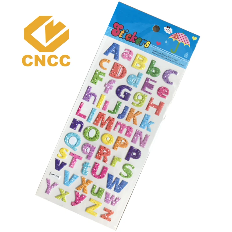 Custom Self Adhesive Kids Smile Cartoon Puffy Sticker 3D EVA Foam Letter Puffy Sticker