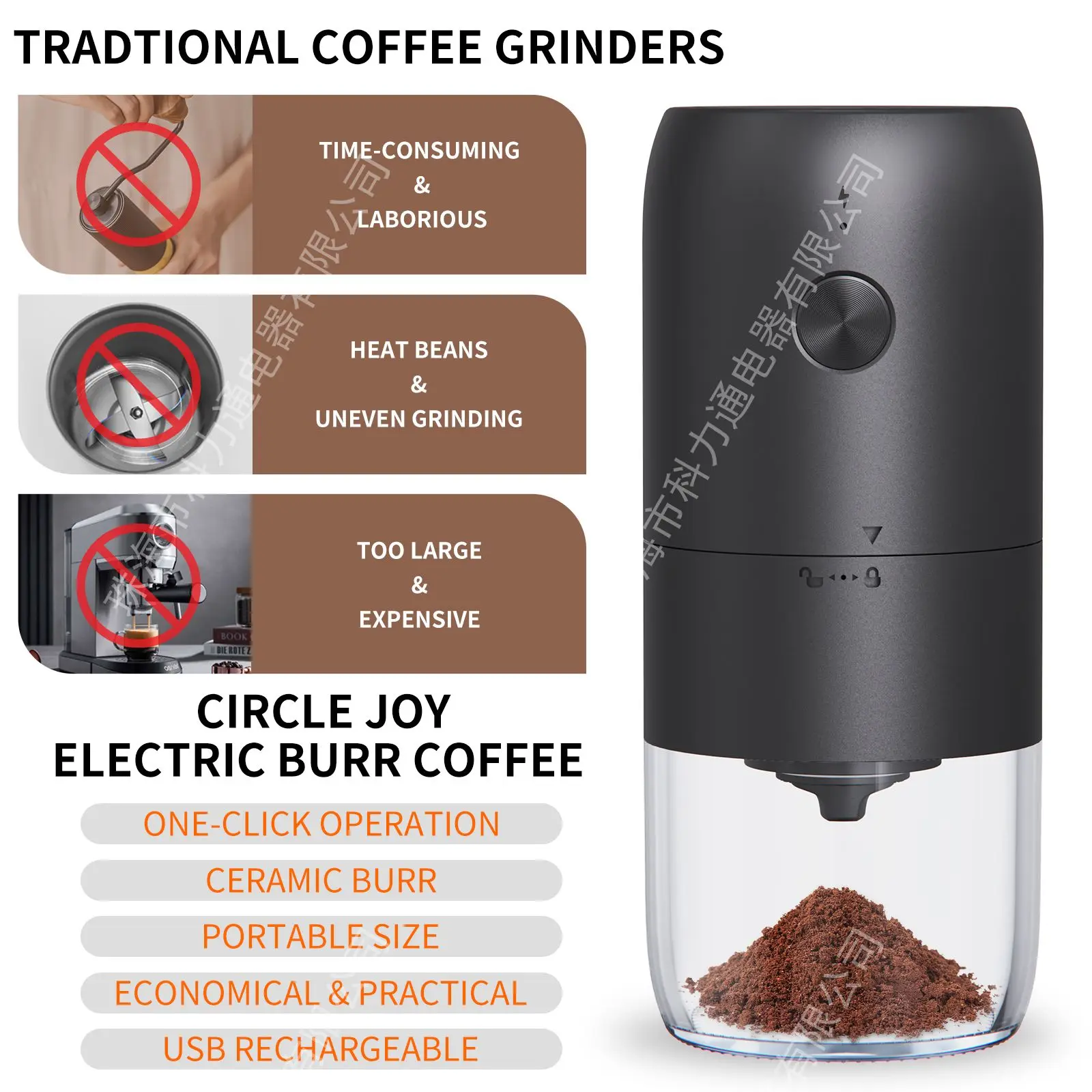 Coffee Mill Professional Food Grade Burr Coffee Grinder Coffee Bean Grinder