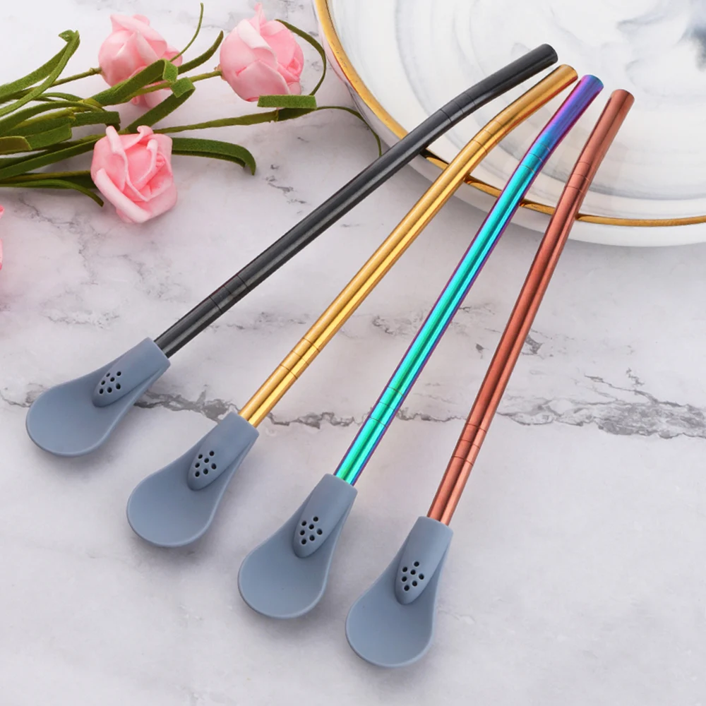 Кофейная водяная многоразовая металлическая съемная фильтровальная ложка из нержавеющей стали соломинки для питья