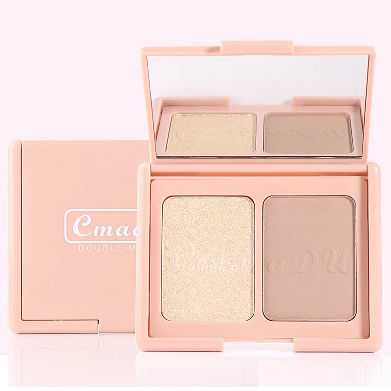 Cmaadu 2 Colors Blush High-gloss Powder Shimmer Natural Face Modification blush palette peach Korean cosmetics waterproof blush