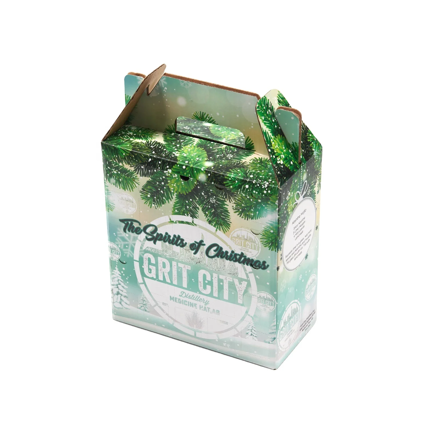 Custom Cardboard Empty Hot Sauce Wine Coffee Custom Gable Top &Other Milk Packaging gable box with handle