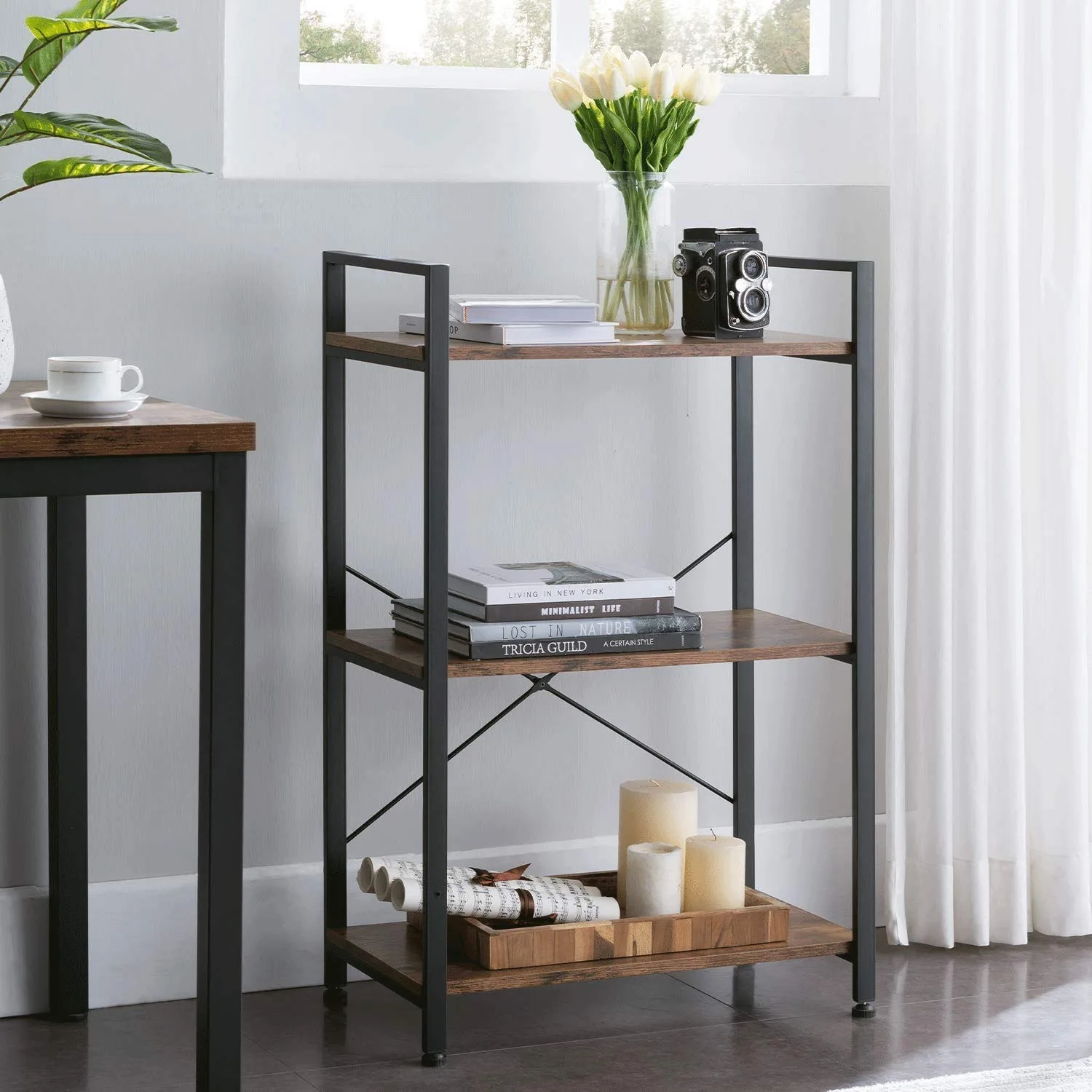
Modern Furniture Office Bookcase wisda Vintage industrial Wood Metal Bookshelf Storage Rack Bookshelves Bookcases storage 