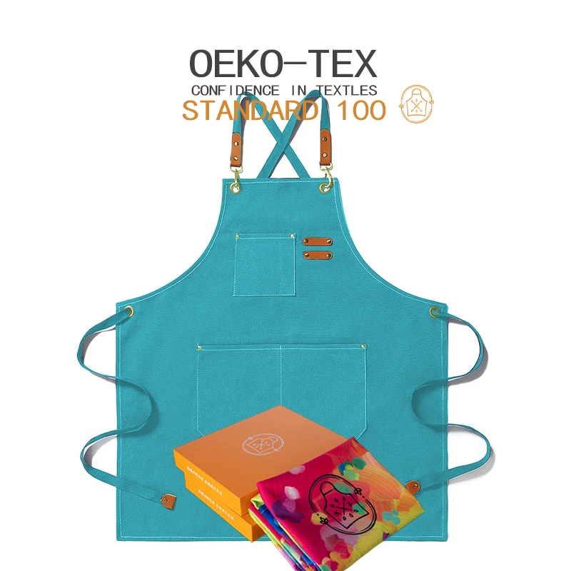 Kefei Adjustable Buckle Black kitchen Cotton apron custom logo dishwasher apron Canvas Tool Work Florist Garden Stylish Apron