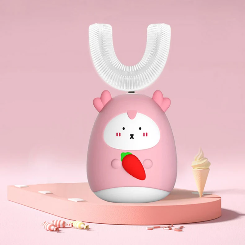 
 Factory Wireless Inductive Charging Base Ultrasonic Vibrate Soft Silicone Baby Kids Sonic Toothbrush  