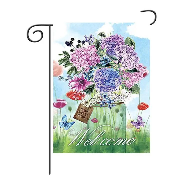 High Quality Custom Polyester Seasonal Sublimation Printing Garden Flag For Outdoor Decor
