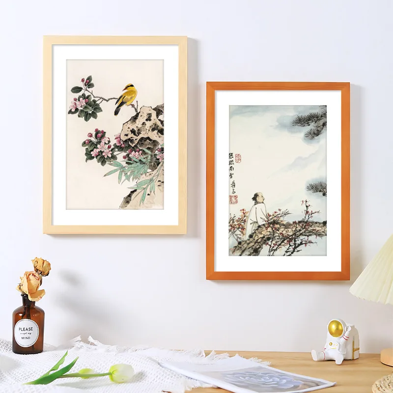 Wholesale Art Style A4 Solid Wood Picture Photo Frame for Home Decoration Luxury