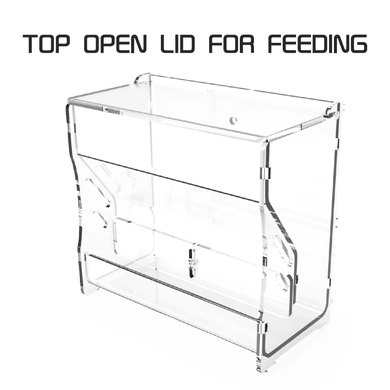 2022 New Rutin chicken food feeder   Automatic Parrot Bird Pet Bowls Acrylic Parrot food feeder OEM